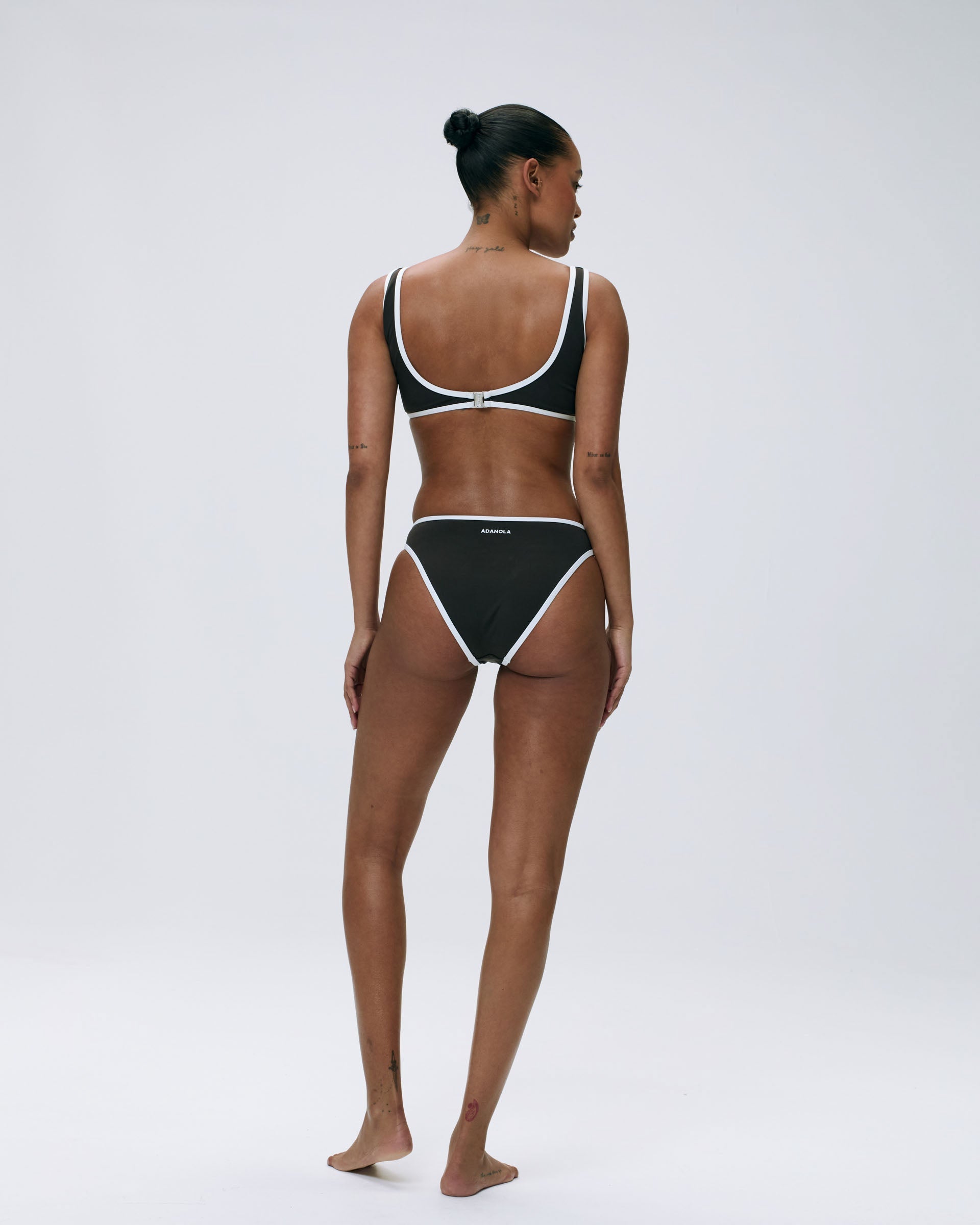 Contrast Scoop Bikini Top - Coffee Bean/Marshmallow White