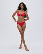 Contrast Bikini Bottom - Apple Red/Dark Red