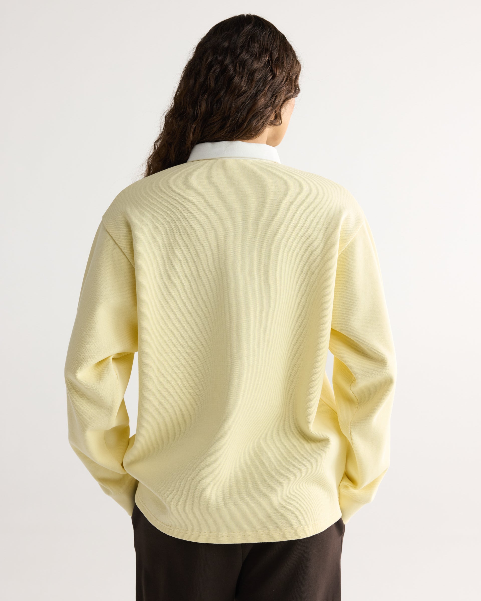 Varsity Oversized Rugby Sweatshirt - Buttercream