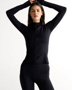 Ultimate Long Sleeve Zip Up Top - Black
