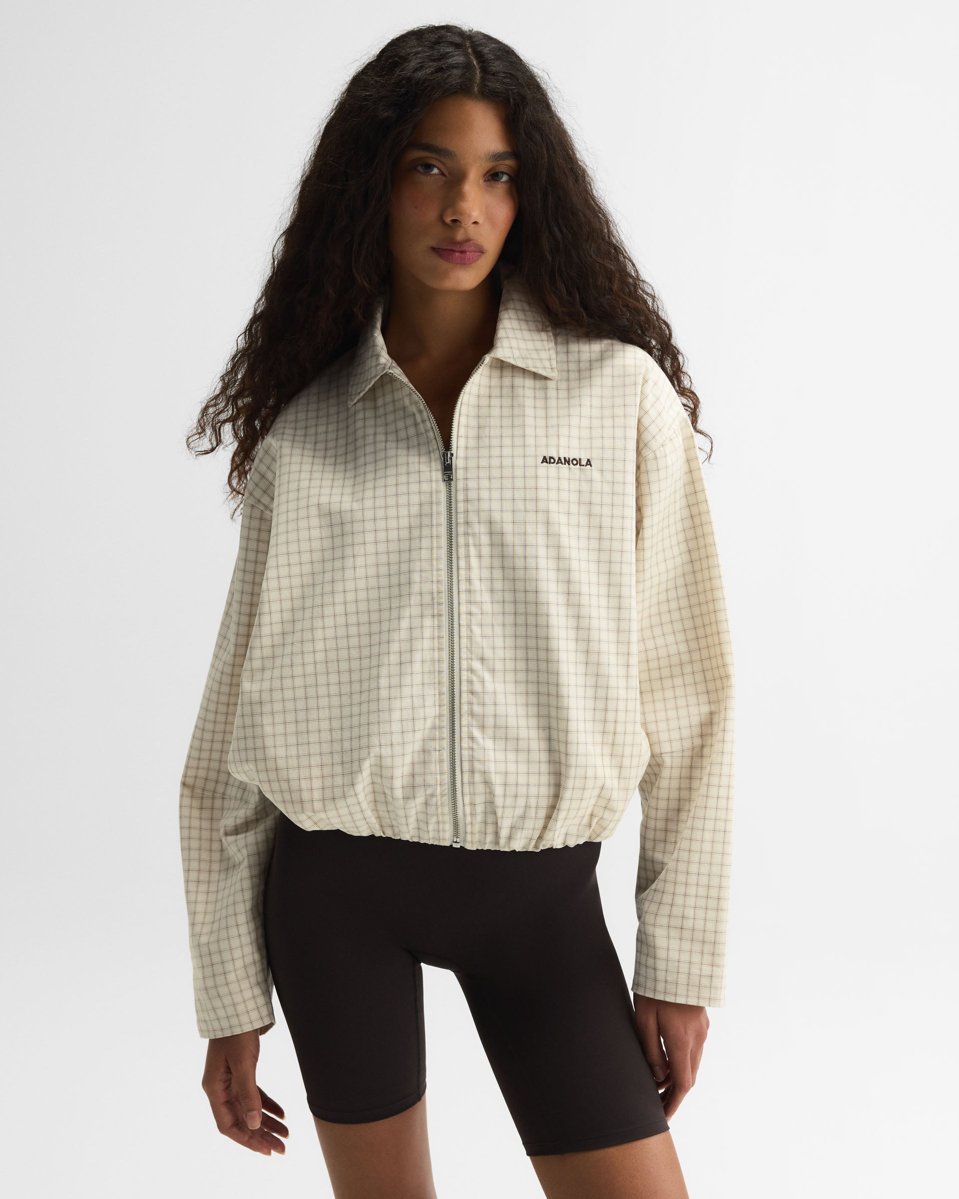 Checked Collared Jacket - Buttercream