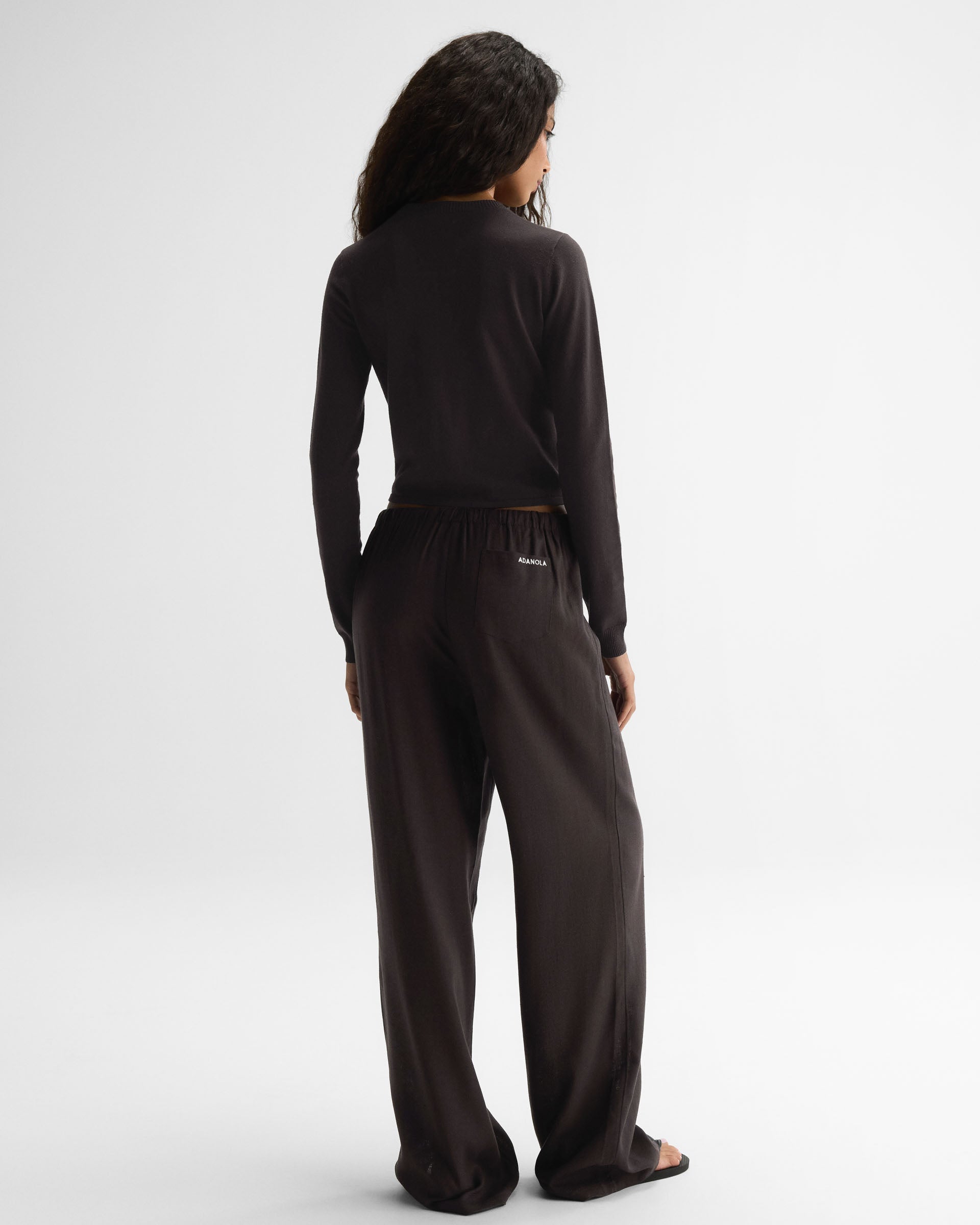 Linen Blend Pants - Coffee Bean