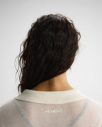 Semi Sheer Collared Dress - Marshmallow White