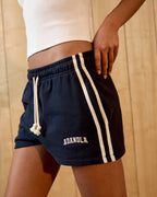 Varsity Loose Fit Sweat Shorts - Midnight Blue/Marshmallow White