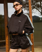 Stripe Detail Track Jacket - Coffee Bean