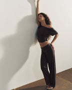 Straight Leg Yoga Pant - Coffee Bean