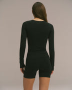Seamless Long Sleeve Top - Black