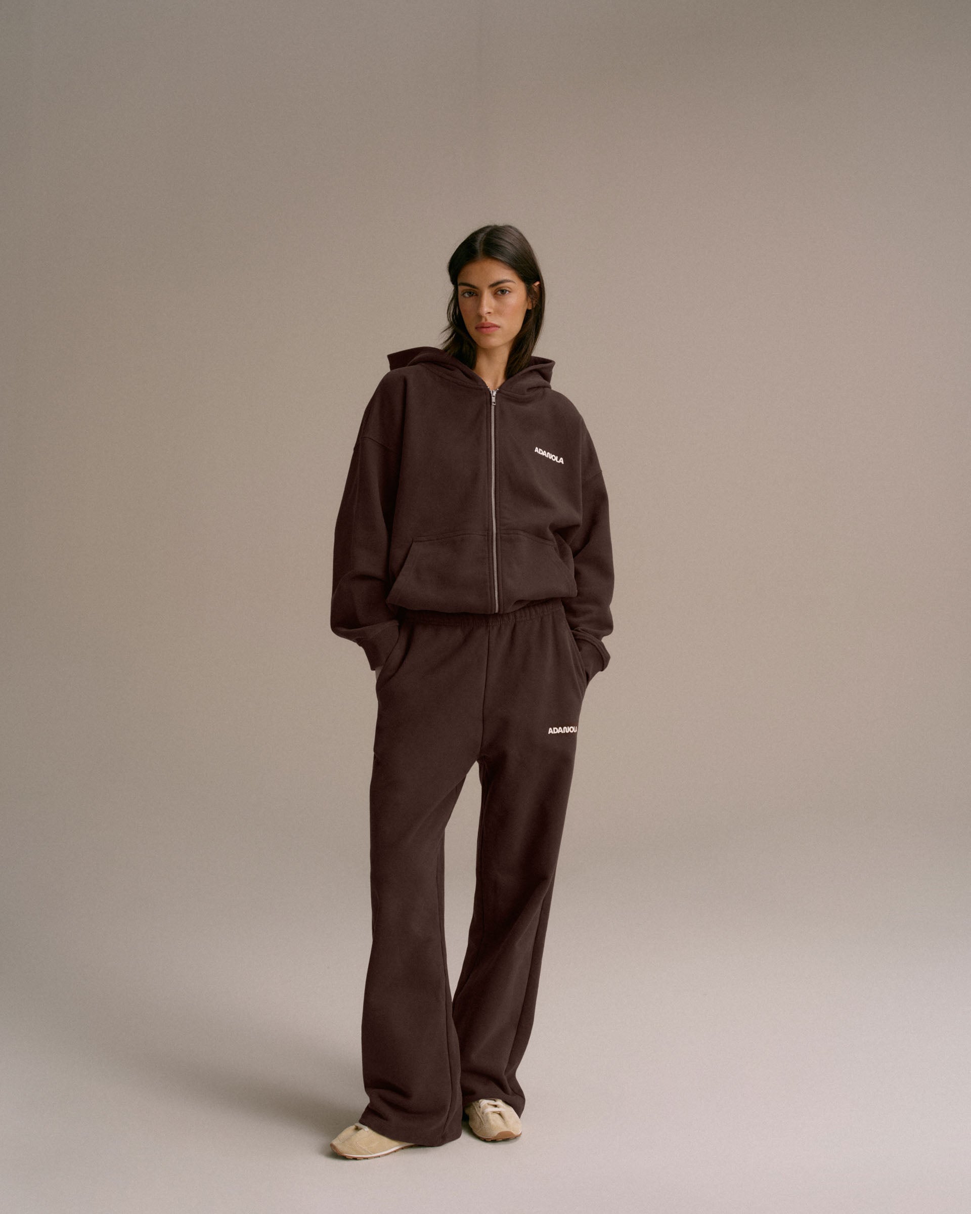Movement Oversized Full Zip Hoodie - Chocolate Brown