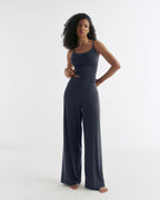 Wide Leg Yoga Pant - Midnight Blue