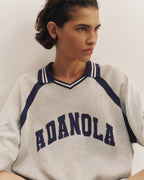 Knit Varsity Jacquard Long Sleeve Top - Marshmallow White