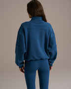 Sport Horizon Relaxed Funnel Neck Zip Sweatshirt -  College Blue