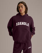Varsity Oversized Hoodie - Dark Cherry/Marshmallow White