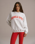 AS Oversized Sweatshirt - Light Grey Melange/Apple Red