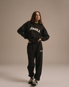 Varsity Oversized Sweatshirt - Black
