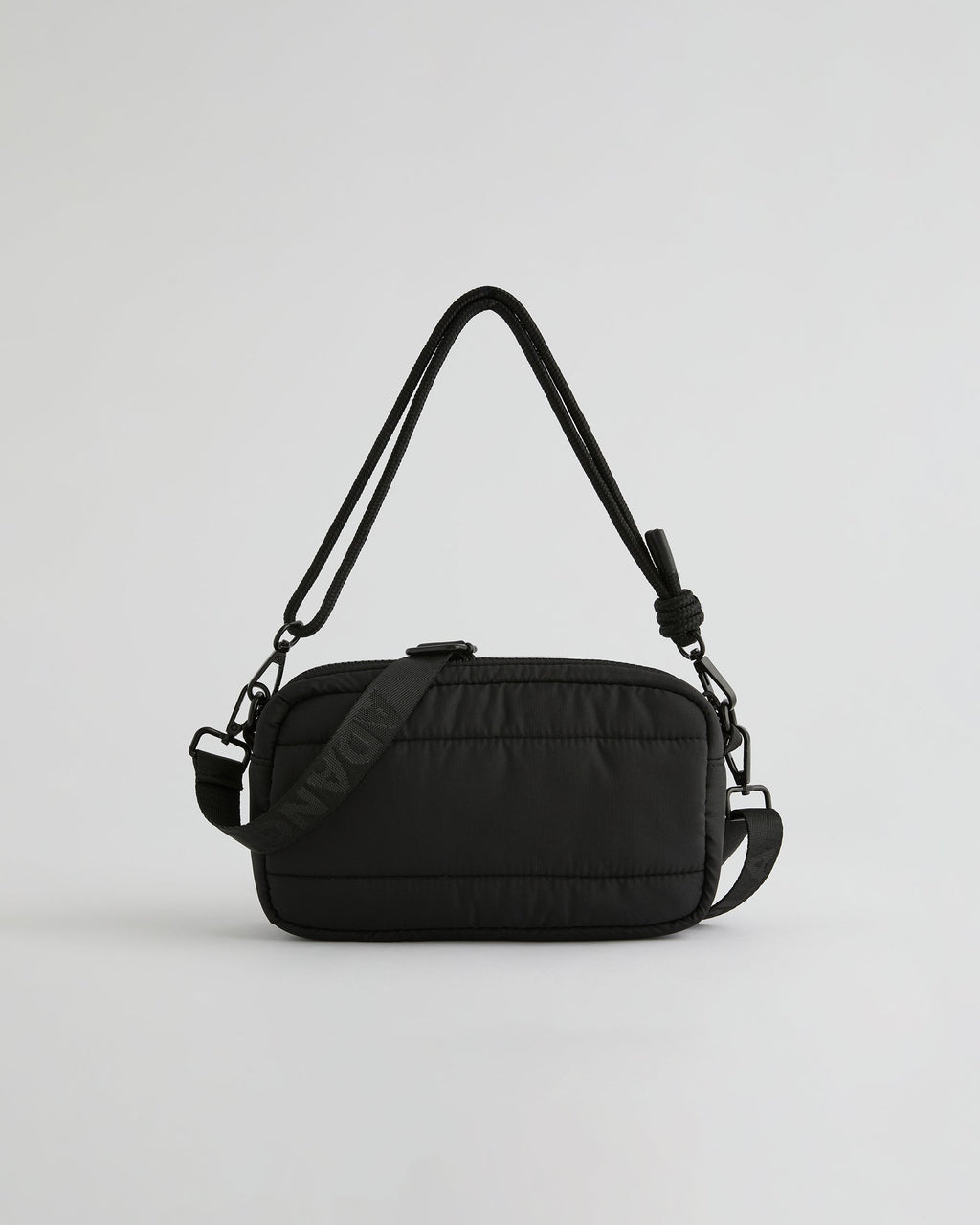 Small Branded Multi-Strap Bag - Black