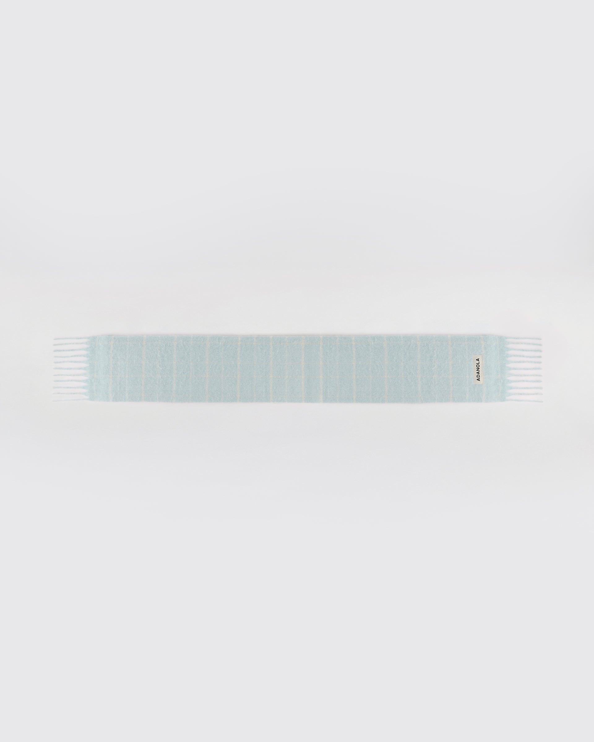 Brushed Checked Scarf - Light Blue