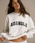 Varsity Oversized Sweatshirt - Light Grey Melange/Black