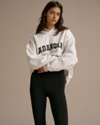 Varsity Oversized Hoodie - Light Grey Melange/Black