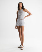 Soft Modal Rib Tank Top - Light Grey Melange
