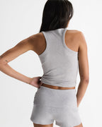 Soft Modal Rib Tank Top - Light Grey Melange