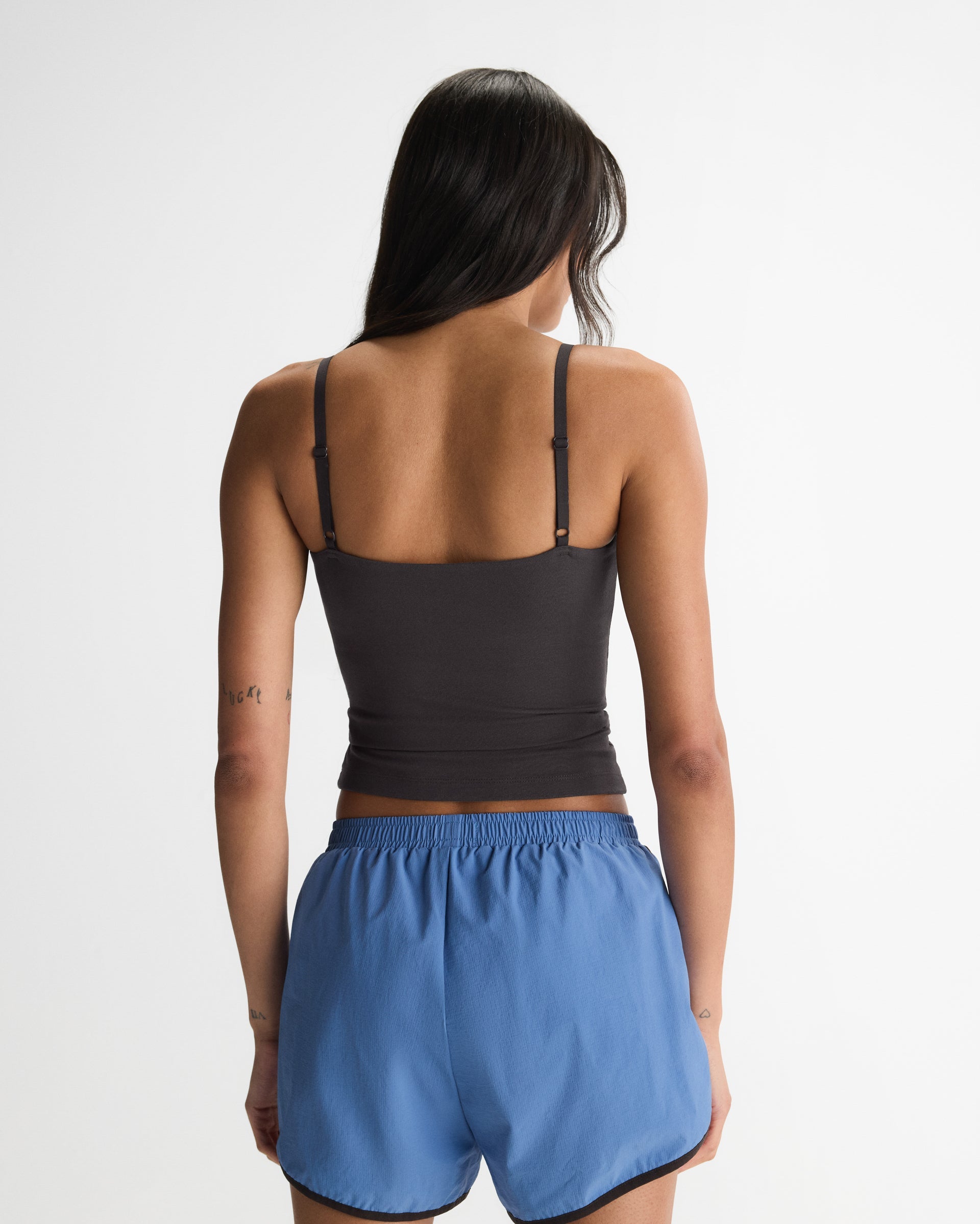 Soft Modal Skinny Strap Cami Top - Coffee Bean