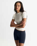 Soft Modal Rib Short Sleeve Top - Marshmallow White
